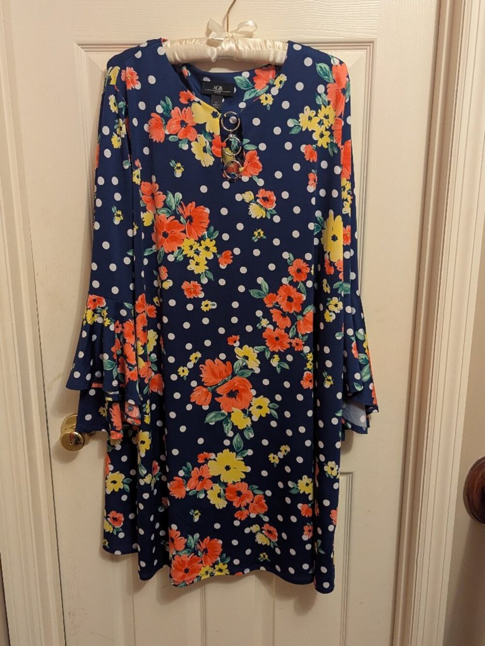 AGB Floral polka dot dress